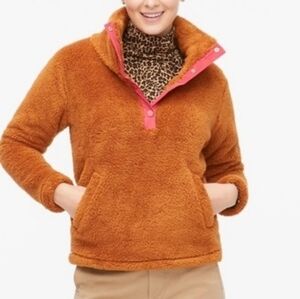 J Crew Sherpa Teddy Half Snap